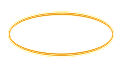 Golden oval light trail isolated on transparent background