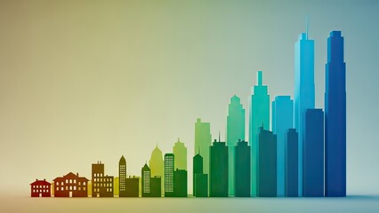 Obraz premium Colorful Abstract Cityscape Illustration in a Vibrant Environment
