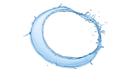 Stunning water splash forming circle isolated on transparent background