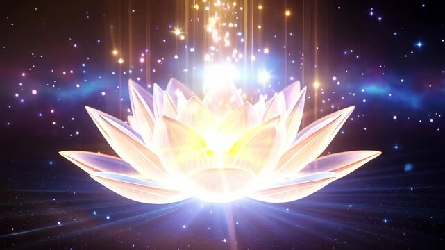 A beautiful blue lotus flower with a bright center. A symbol of enlightenment and meditation.