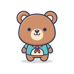 Obraz premium Adorable Cartoon Bear Character Illustration