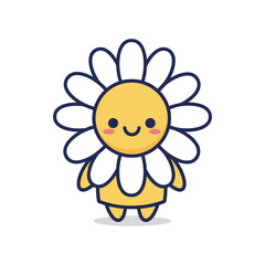 Adorable Cartoon Flower Character Illustration