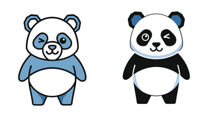 Cute cartoon panda bear character illustration © Kalam