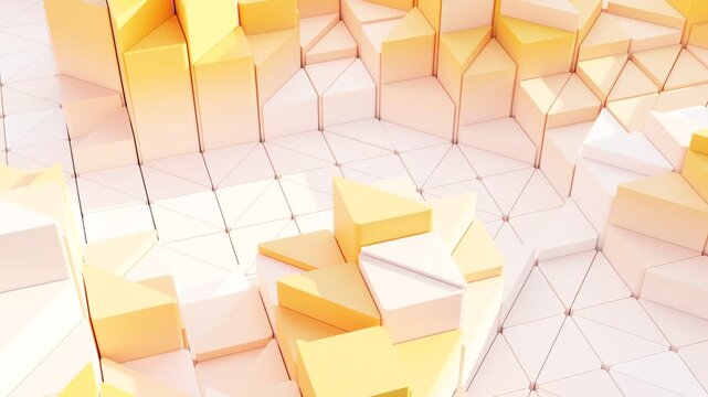 abstract background gold and white waves 3d illustration render 4k video