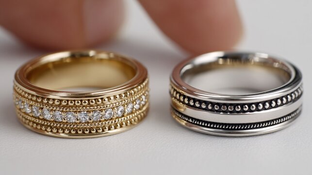 Elegant Gold and Silver Rings with Diamonds for Stylish Accessories