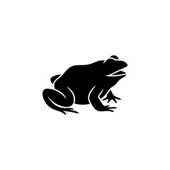 Fototapeta premium Minimal Black Frog Silhouette Illustration for Logos, Icons, and Educational Graphics