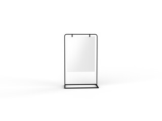 Blank white metallic outdoor advertising stand mockup set, isolated, 3d illustration. Clear street...