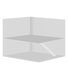 Obraz premium 3 D room with stairs for making home , office