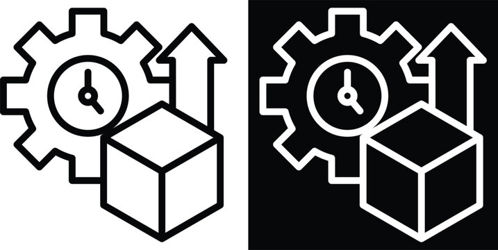 productivity Two-tone version in black and white background