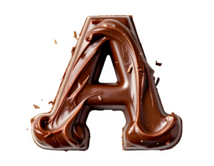 Chocolate letter A sculpture with glossy finish.