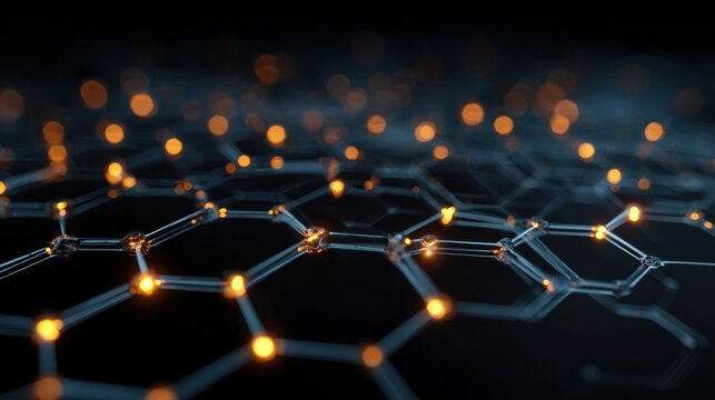 Abstract glowing molecular structure network connection - Powered by Adobe