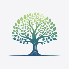 Obraz premium A clean and modern vector illustration of a tree with smooth shapes and balanced proportions