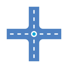 Obraz premium Road Intersection Icon
