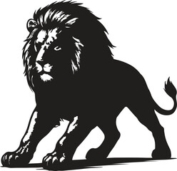 Obraz premium a black and white illustration of a lion