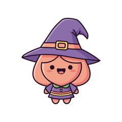 Cute Cartoon Witch Character Illustration