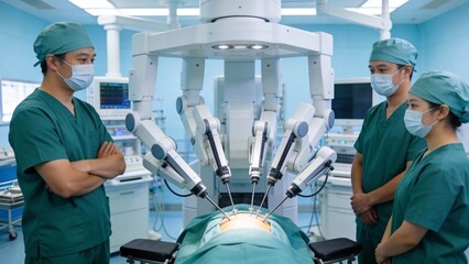 Surgeons operating robotic surgical system