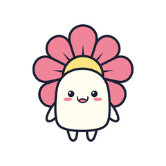 Cute Cartoon Flower Character Illustration
