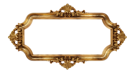 Vintage Ornate Gold Baroque Frame Isolated Template Design Element