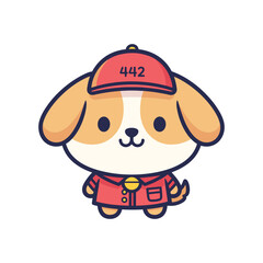 Cartoon Dog Firefighter Illustration