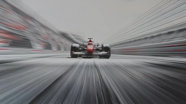 High-Speed Formula One Race Car Action - A Blur of Motion.