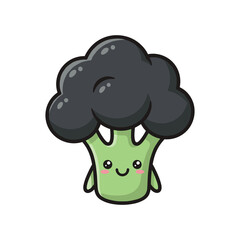 Cute Cartoon Broccoli Character Illustration