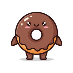 Chocolate Donut Cartoon Character Illustration