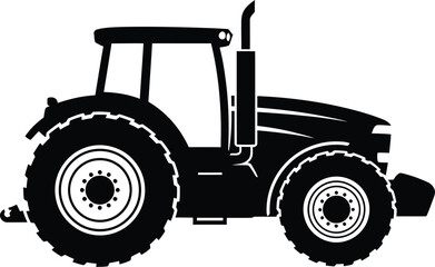 Obraz premium Agricultural tractor vector silhouette set for farming and industrial design isolated on white