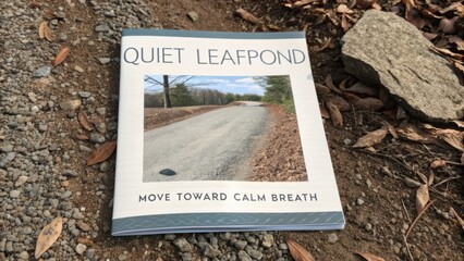 Serene Pathway in Nature With Book on Gravel Road, Inviting Calm Inspiration and Reflection in Tranquil Setting