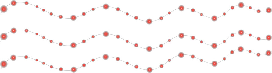 Red Dotted Wavy Line - Creative Vector Pattern Design