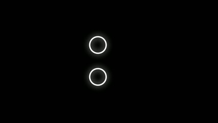 Two glowing Generate title without using the word "Title:" before it. white circular outlines vertically aligned on a black background with soft light emission