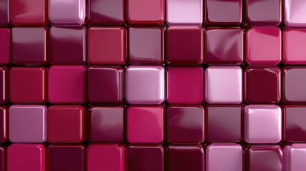Glossy magenta pink square tiles abstract background