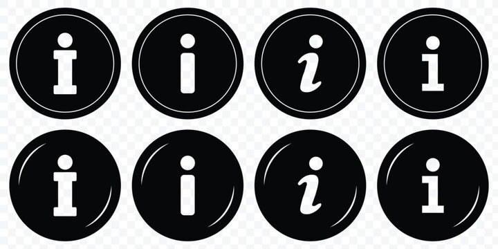 information icon set. info button. info symbol flat style. Information icon collection. Info icons Info Point Icon. Different styles , more information. Vector icons.