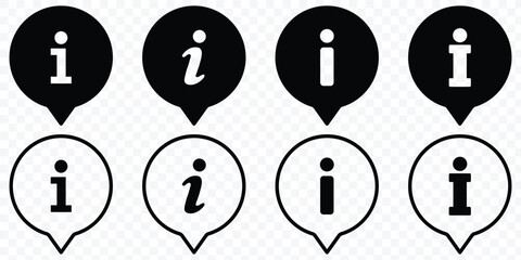 Information icon collection. Info icons set. Info button.  Info symbol. Vector EPS 10