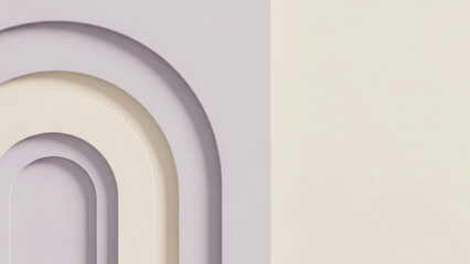 Fototapeta premium Three layered arches in pastel colors with smooth surfaces and rounded edges are partially visible.