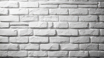 Obraz premium White Brick Wall With Texture In Horizontal Orientation Under Bright Lighting For Background Or Architecture Or Interior Design Element