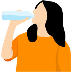 People Drinking Water Illustration