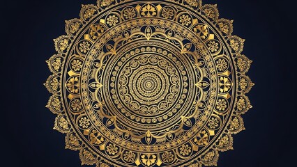 Gold mandala with intricate circular design
