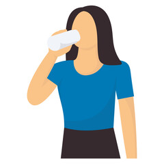 Person Drinking Water Illustration