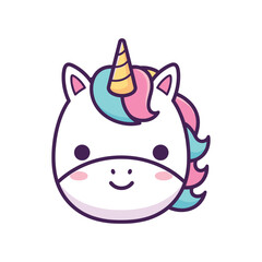 Adorable Kawaii Unicorn Illustration