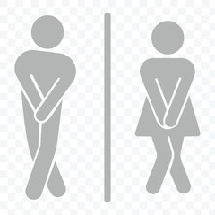 Restroom icon collection. Toilet icons set. Men and women restroom icon sign. Modern simple icons for web. eps 10