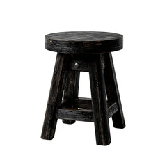 Black wooden stool