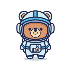 Fototapeta premium Astronaut Bear Vector Illustration