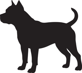 Rocky dog in silhouette white background. © Sundas