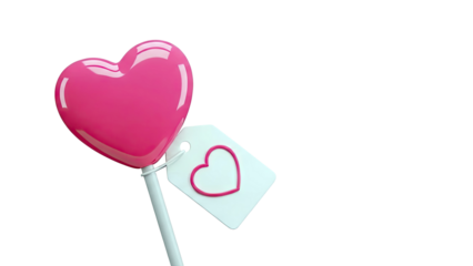 Pink Heart Lollipop with Gift Tag