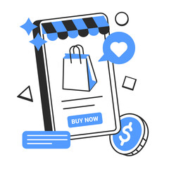 ecommerce  illustration for application design and ecommerce website design needs