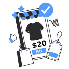 pay for product  illustration for application design and ecommerce website design needs