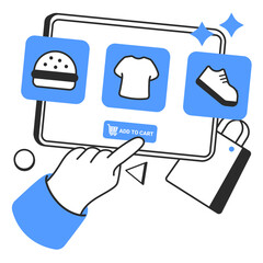 product add to cart  illustration for application design and ecommerce website design needs