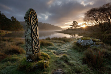 Fototapeta premium Serene Landscape at Sunset