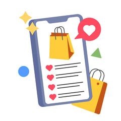 wishlist  illustration for application design and ecommerce website design needs