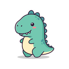 Fototapeta premium Adorable Cartoon Dinosaur Illustration